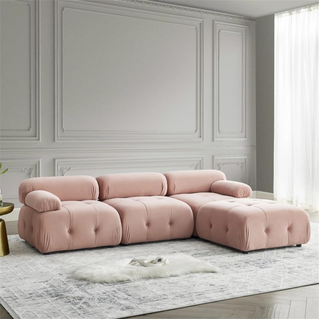Modular Sectional Sofa, Button Tufted Designed L Shaped Couch, Velvet,Comfortable for Living Room