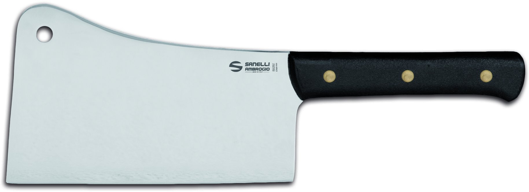Sanelli Ambrogio Supra Feuille de Boucher, Large Lame de 24 cm, en Acier Inoxydable, Acier/Noir
