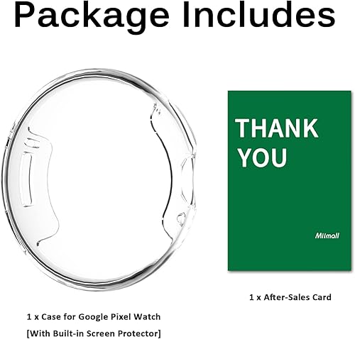 Miniatura 8 de Miimall Funda compatible con Google Pixel Watch con protector de pantalla, TPU suave y ligera, funda protectora completa a prueba de golpes, funda