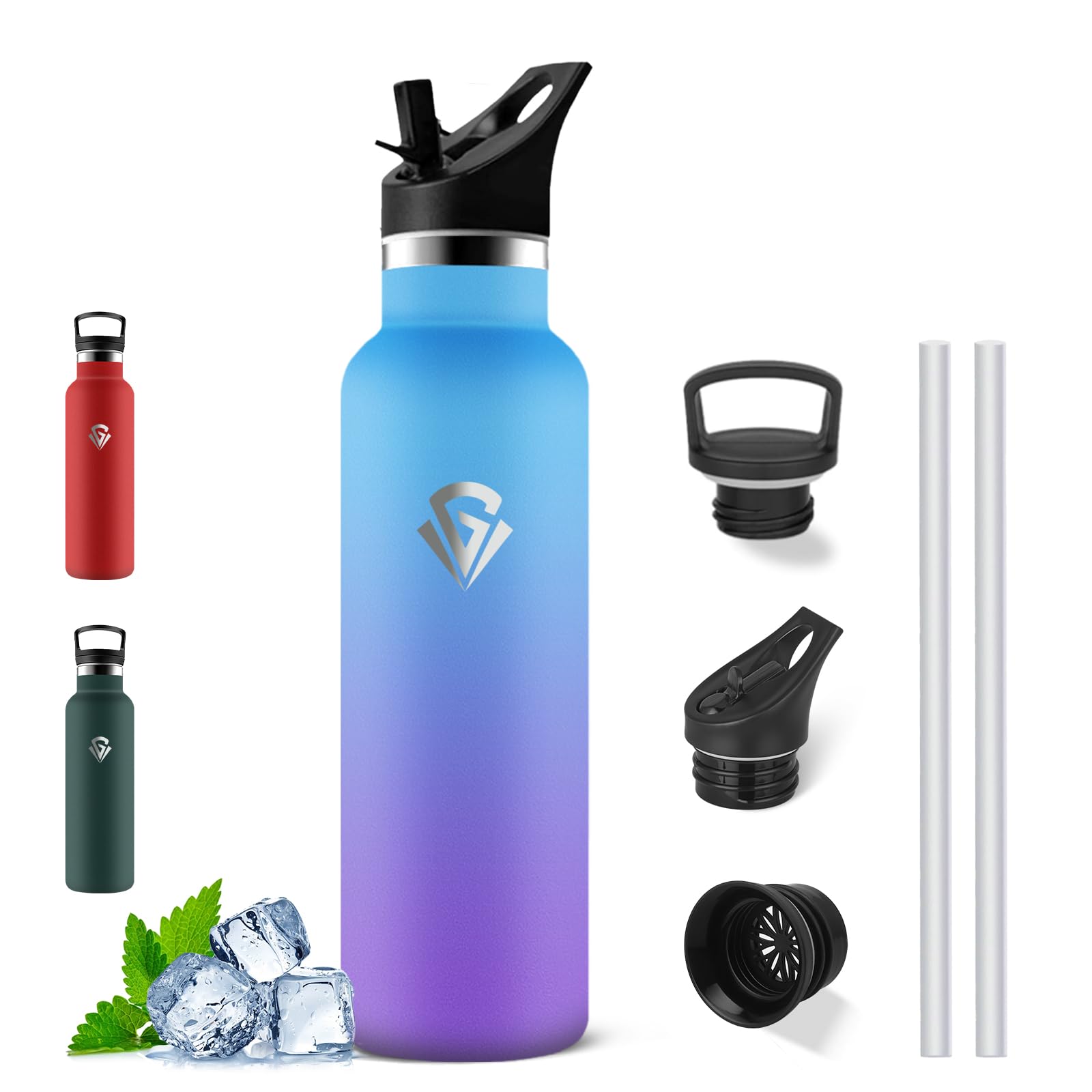 Thermal Water Bottle - 750ml - Water Bottle with Straw - BPA Free Fitness