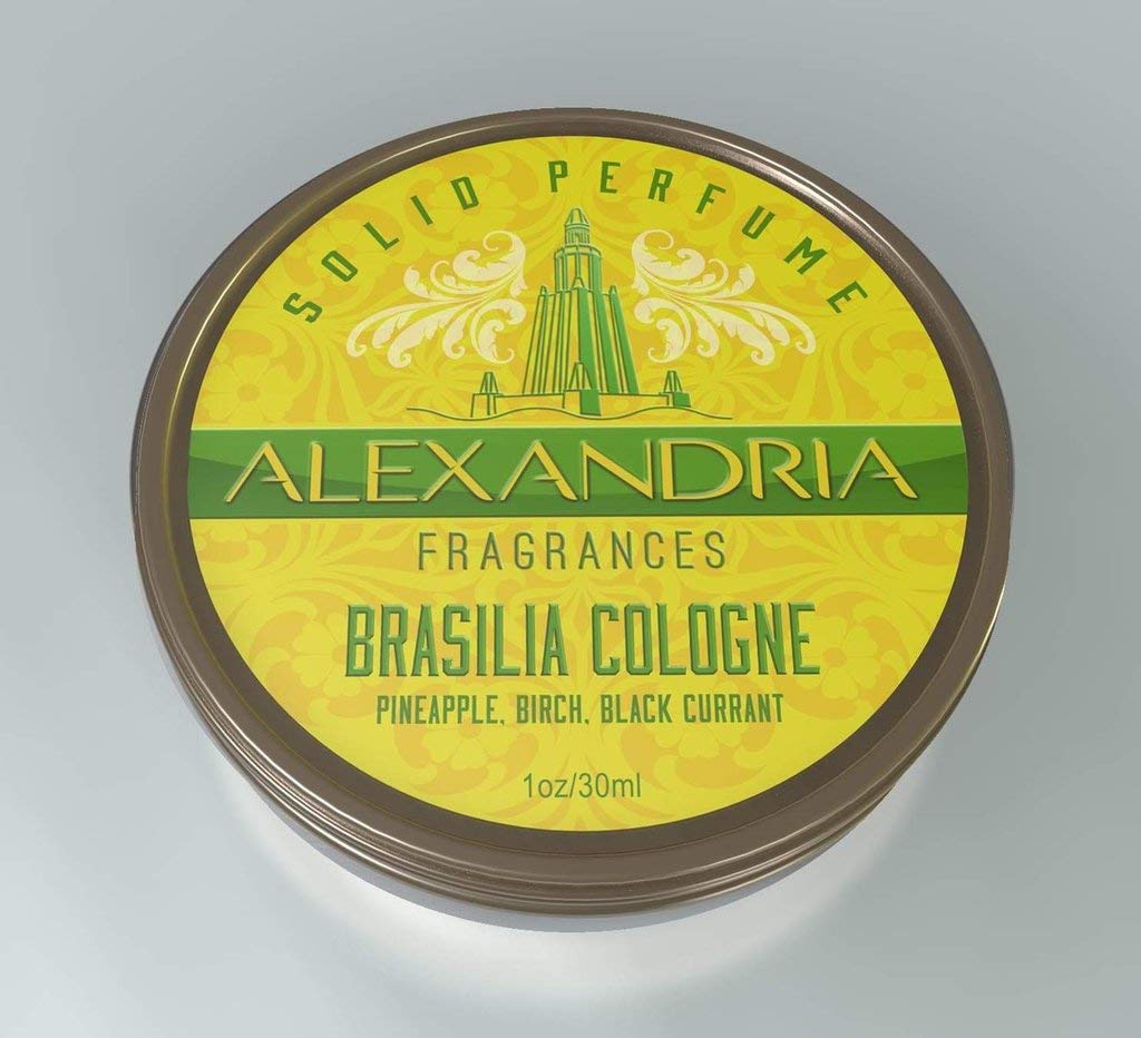 Alexandria Fragrances Brasilia Cologne Solid Fragrance for Men - Long Lasting Perfume with Birch Tar & Pink Pepper Notes - Travel Size Cologne for Men – Luxury Pocket Size Perfume for Daily Use 1oz