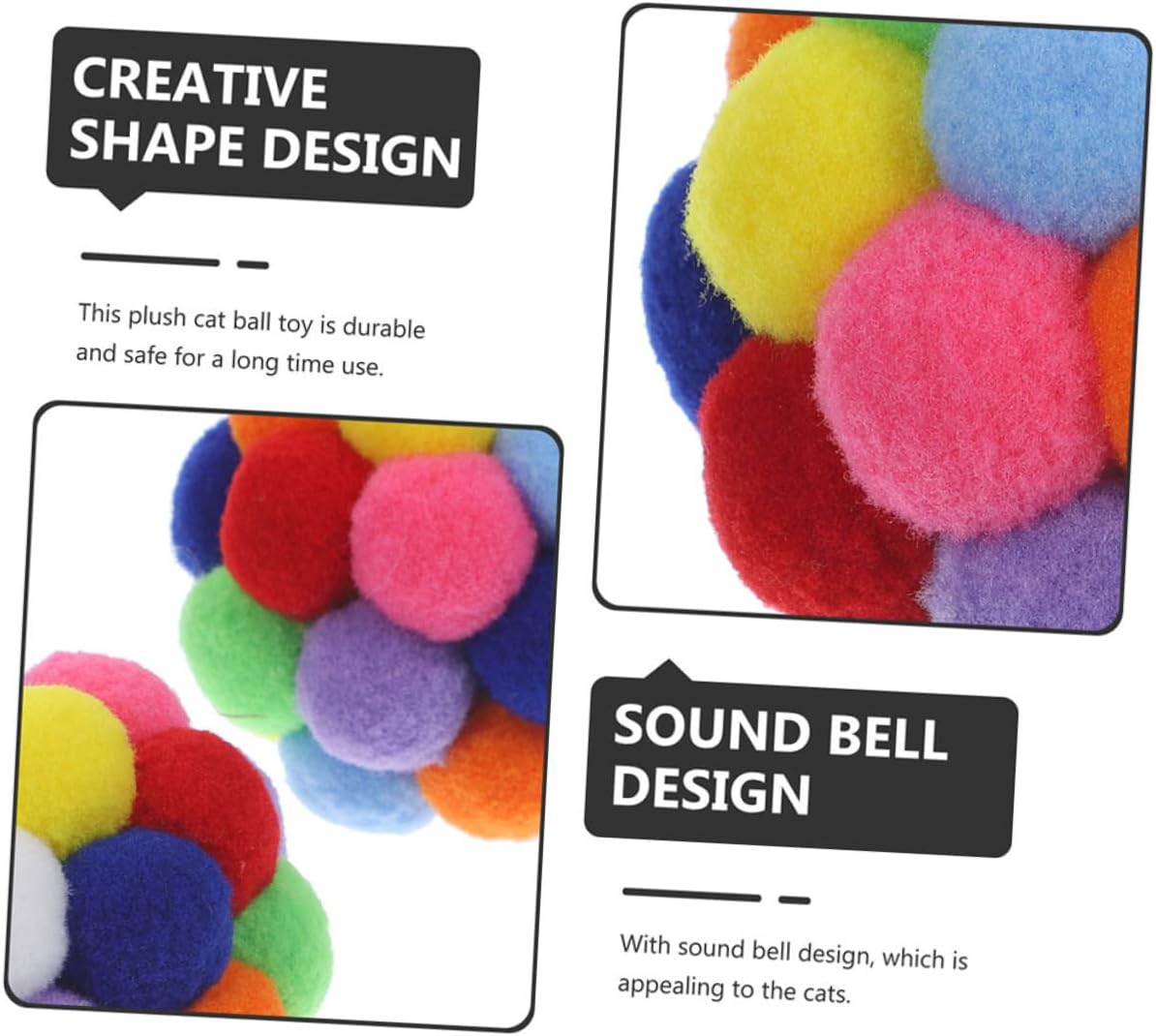 Ipetboom 20 Pcs Cat Ball Kitten Chase Rattle Pet Scratching Ball Kitten Toys Cat Scratching Sisal Bal Soft Fuzzy s Scratcher Toys Pet Toy Pet Household Plush