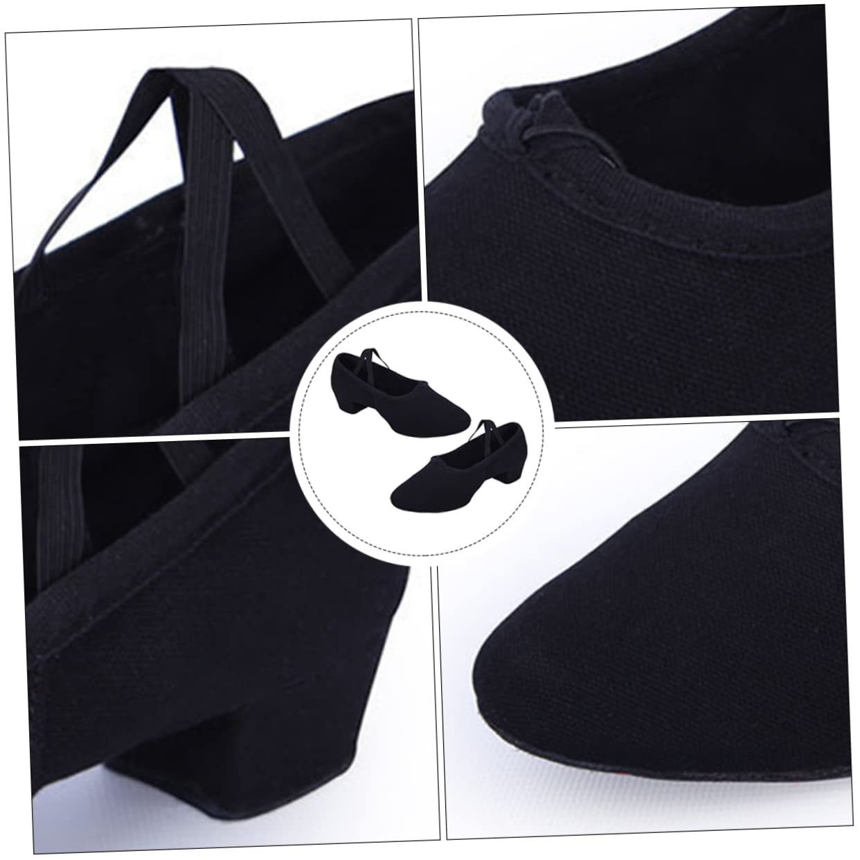 COLLBATH Scarpe da Ballo Ballerine per Adulti Balletto Toccare Le Scarpe Abbigliamento Scarpe da Yoga per Adulti Scarpe Latine per Donna Basso Tomaia: Tela Black