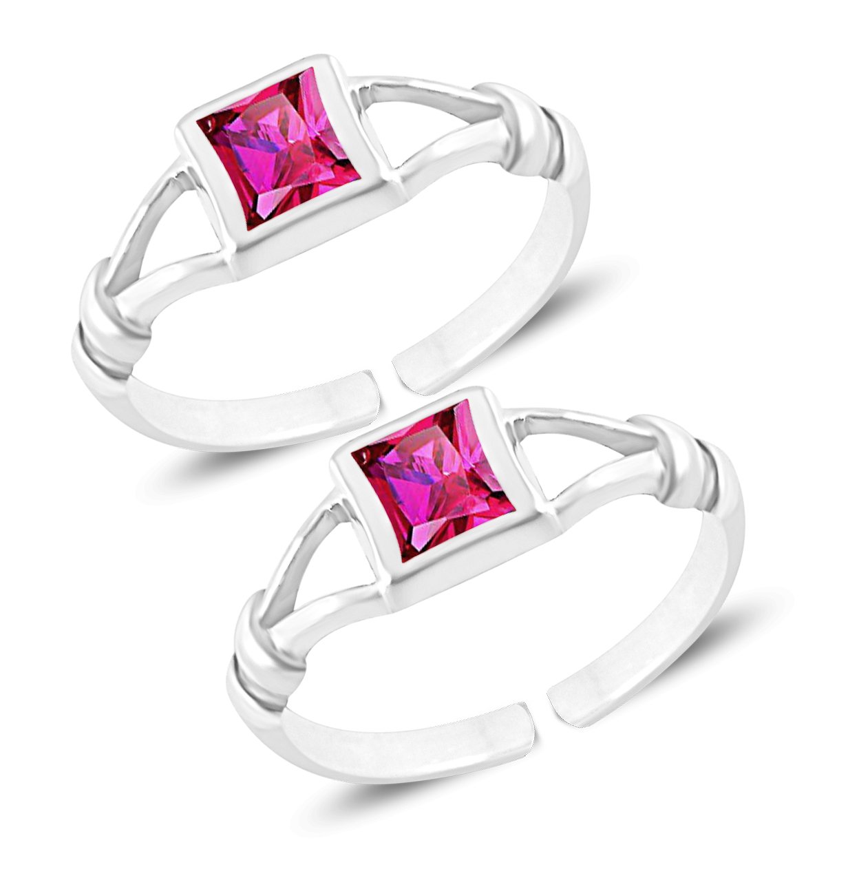 MJ 925 Stunning Faux Ruby Toe Rings in 92.5 Sterling Silver for Women (B01N6UWK96) Amazon Price History, Amazon Price Tracker