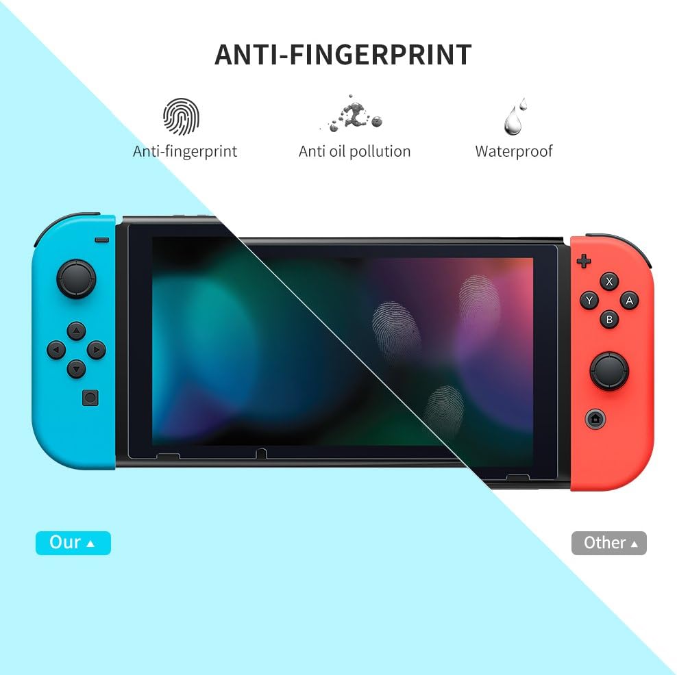 UGREEN Switch Screen Protector for Nintendo Switch Tempered Glass 2 Pack Screen Saver Protector Film with Transparent HD Clear Anti-Scratch