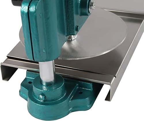 Miniatura 6 de Máquina manual de prensa de masa de pizza, máquina de prensa de pastelería de pizza de 9.5 pulgadas, prensa de pizza de acero inoxidable, diseño de