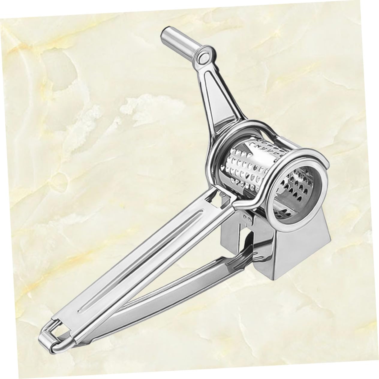 TOYANDONA Edelstahl Käsereibe mit Handkurbel Rostfrei Lebensmittelecht Multifunktionaler Handkurbelreibe für Käse Knoblauch und Schokolade Einfache Reinigung Spülmaschinenfest Kompakt für