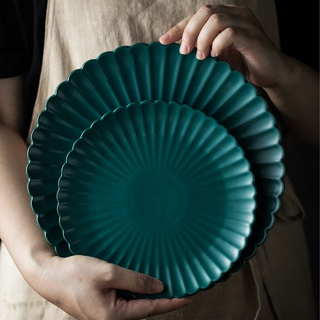 Miska sałatkowa 2-pak Talerze do serwowania Talerze do serwowania w domu Ceramiczne talerze do serwowania Talerze na ciasto Do sałatek, makaronów, steków Miski na przekąski de(B-Large)