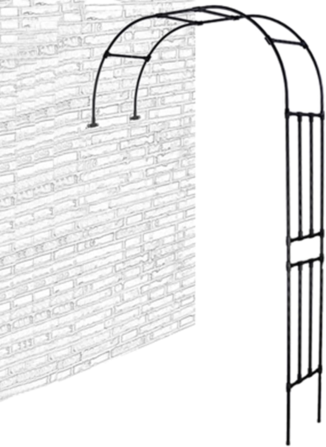 Black Half Side Garden Arch, Steel Rose Arch Against The Wall, Patio Metal Garden Arches, Climbing Plant Garden Archway, Outdoor Garden Arbor Decor, Arcade Driveway Entrance (Color : White, Size : 1