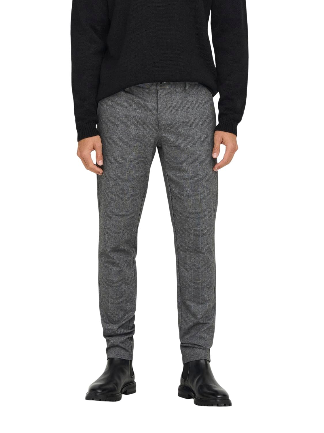 ONLY & SONS Mens Onsmark Check Hy 9887 Noos Pants, Limestone, 32W / 34L UK