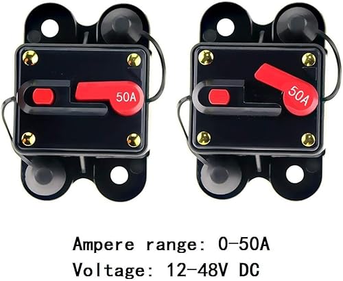 Miniatura 4 de Disyuntor de 50 amperios 50A-300A con reinicio manual para el hogar, soporte de fusibles del sistema solar para protección de audio y amplificadores