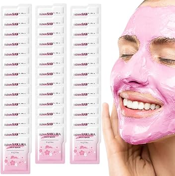 Sakura Clay Mask - Deep Cleansing Face Mask for Pore Cleaning & Moisture - Clay Mask with Sakura Extract for All Skin Types - Controls Oil & Moisturises 40 Pieces 40 Pieces