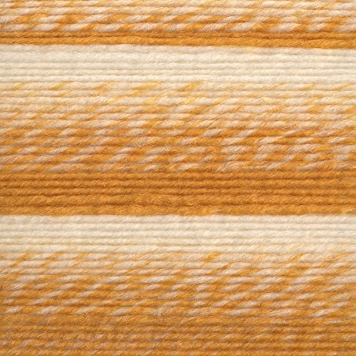 Image of Lion Brand Yarn 826-214 Scarfie Yarn, Cream /Mustard