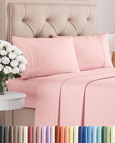 Queen Size 4 Piece Sheet Set - Comfy Breathable &