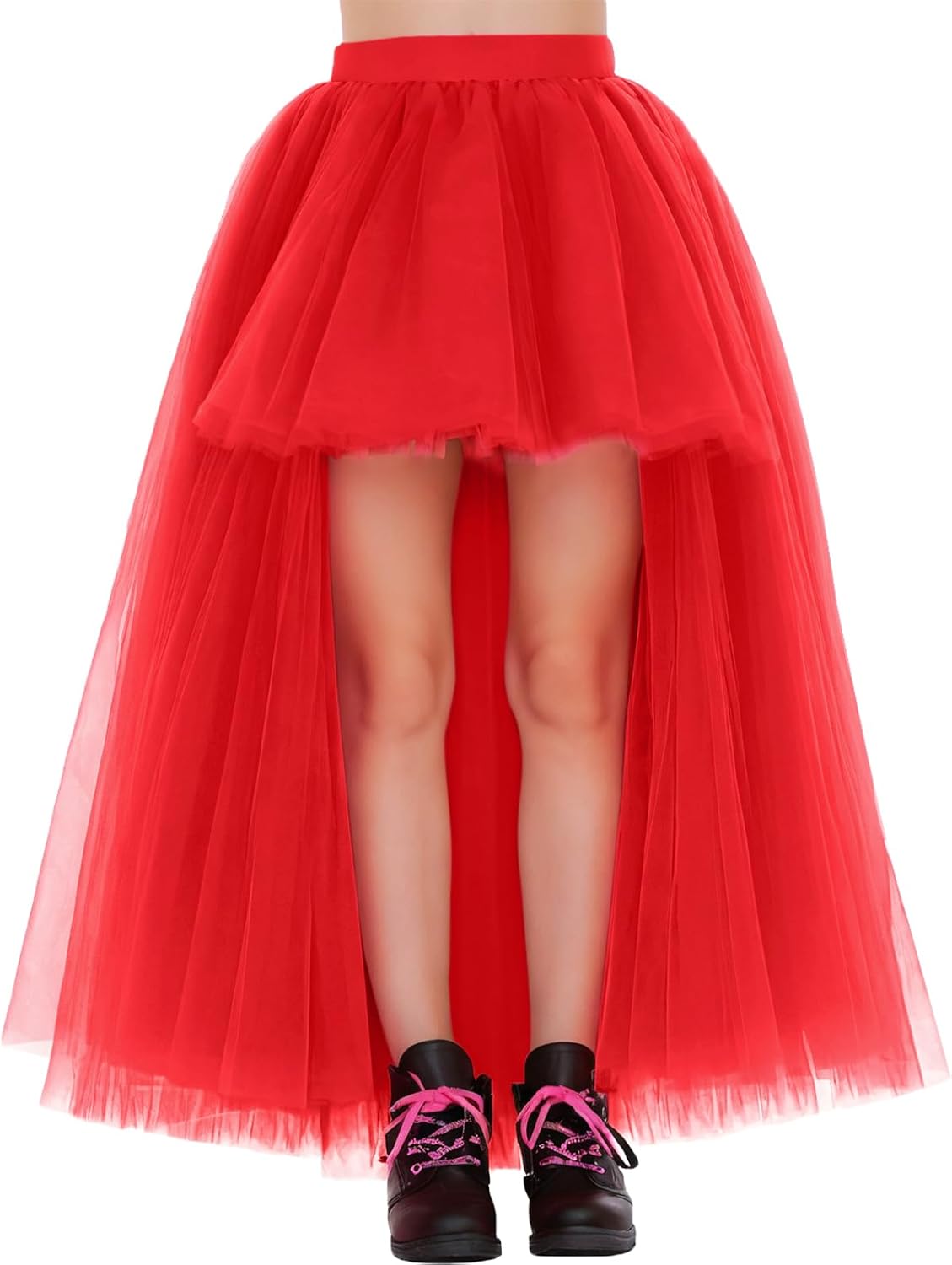 Noomlfish Girls High Low Long Tutu Skirts Kids Tulle Party Maxi Skirt (4-12 Years)