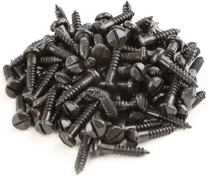 Renovators Supply Manufacturing Slotted Pyramid Head Screws 5/8 in. Steel Black Screws Pack of 100 Pieces