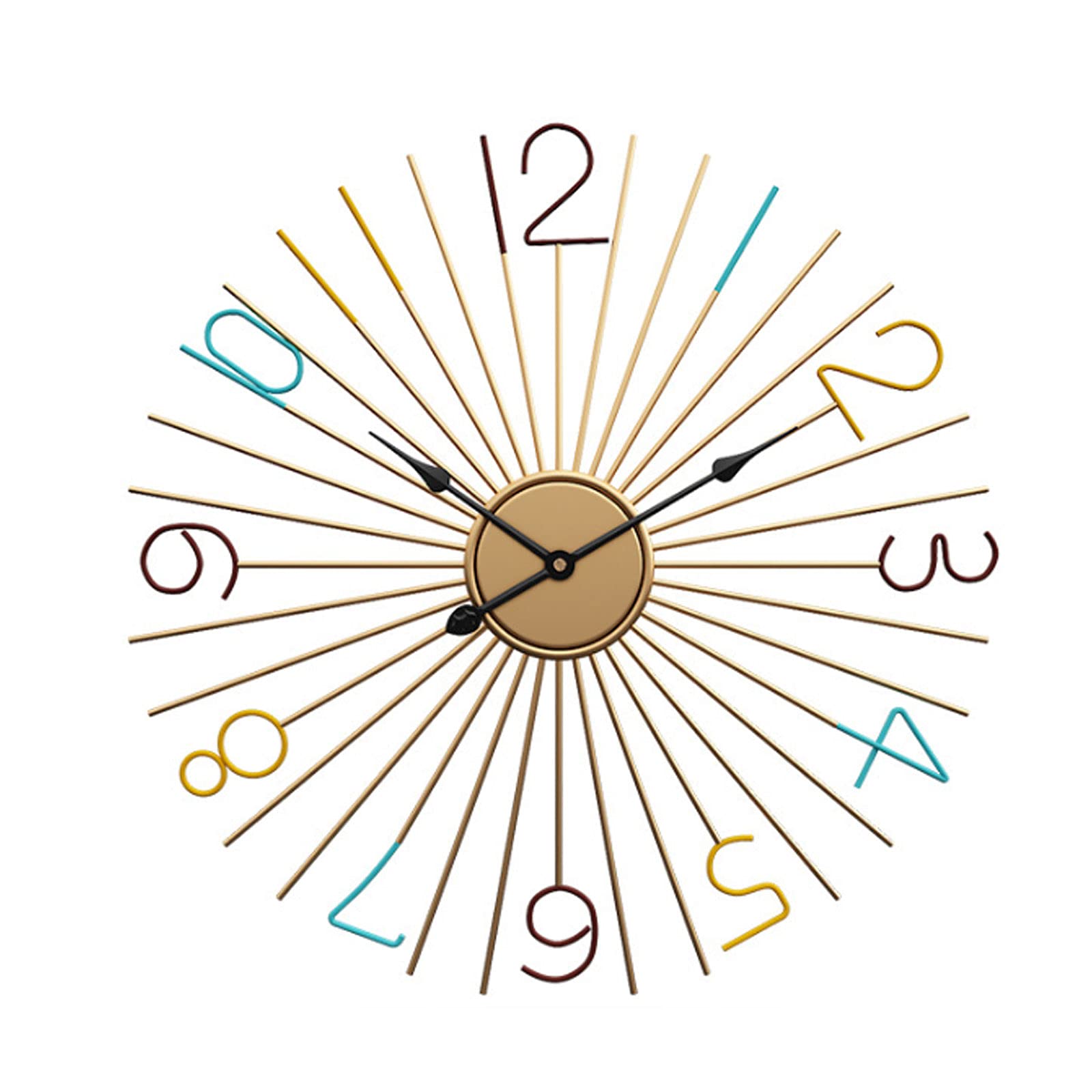 SaryEdge Creative Line Quartz Clock Round Metal Wall Clock Wrought Iron Art Wall Clock Not Ticking Quartz Clock Powered for Living Room Study Decoration,50cm,50cm,50cm,50cm