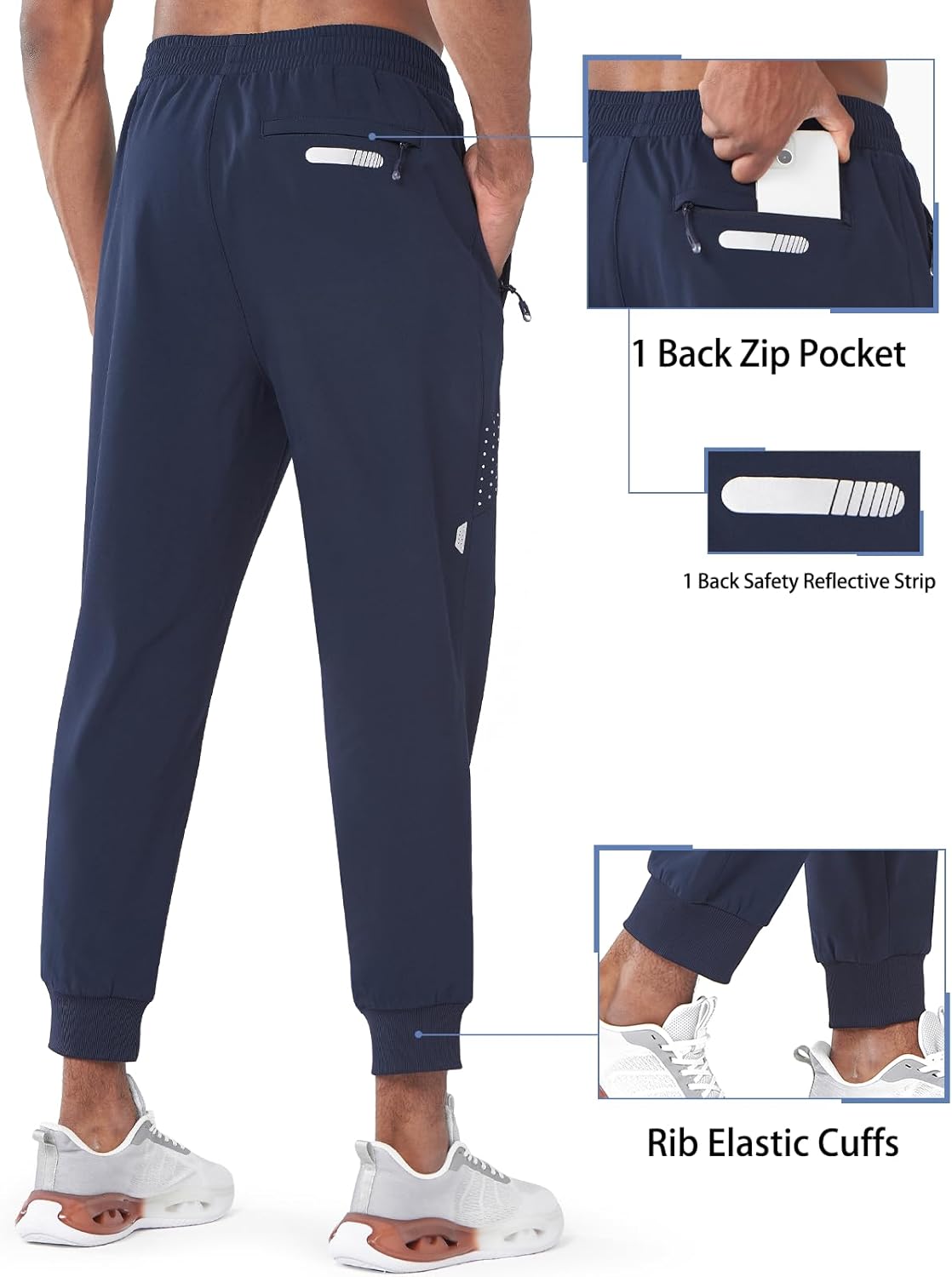 NORTHYARD Men's Fleece Lined Pants Winter Warm Sweatpants Thicken Windproof Pants Track Athletic Running Joggers Workout Gym - Image 5