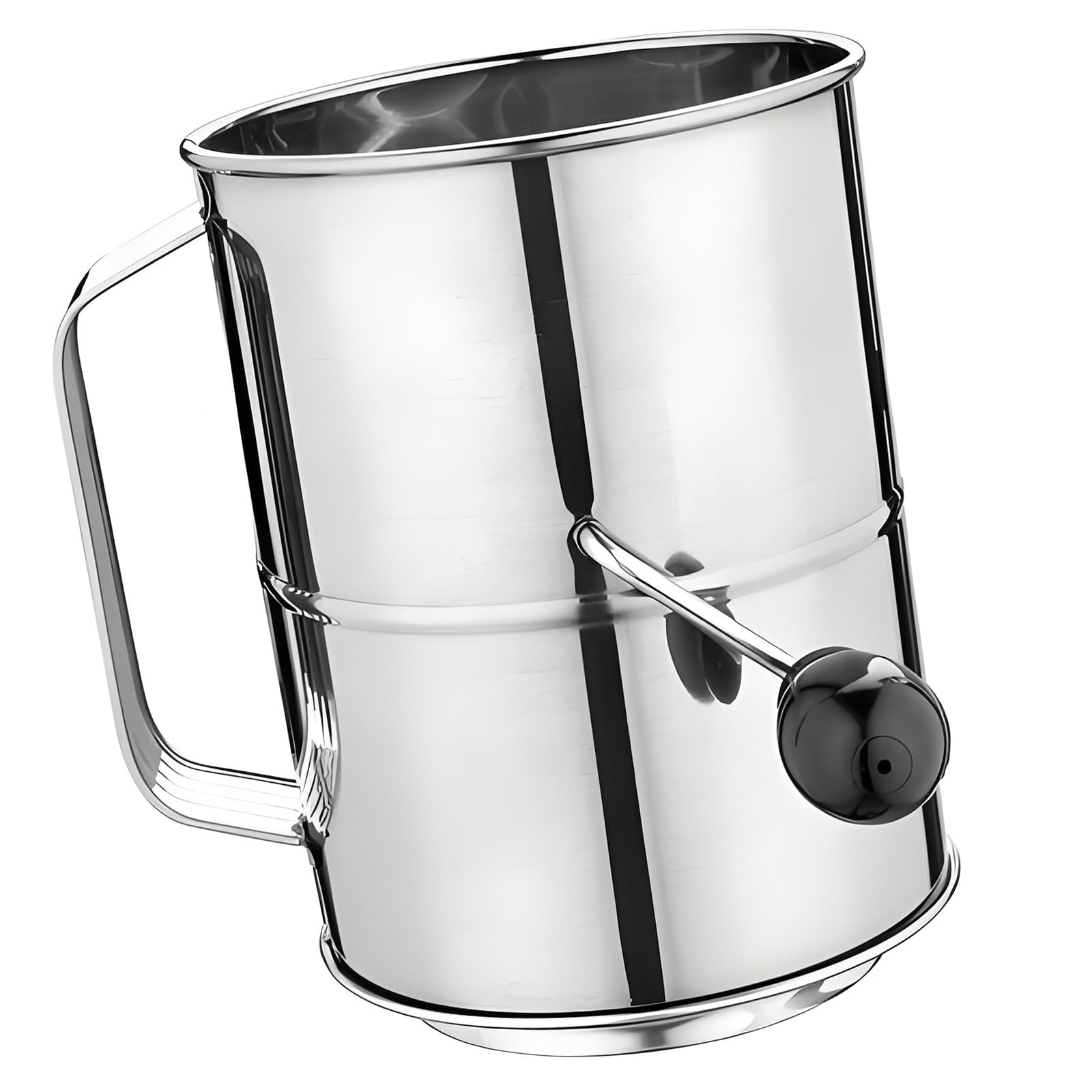 Sbshiouu Stainless Steel Handheld Flour Sifter with Ergonomic Handle and Fine Meshes Screen Baking Powder Strainer Baking Flour Sifter