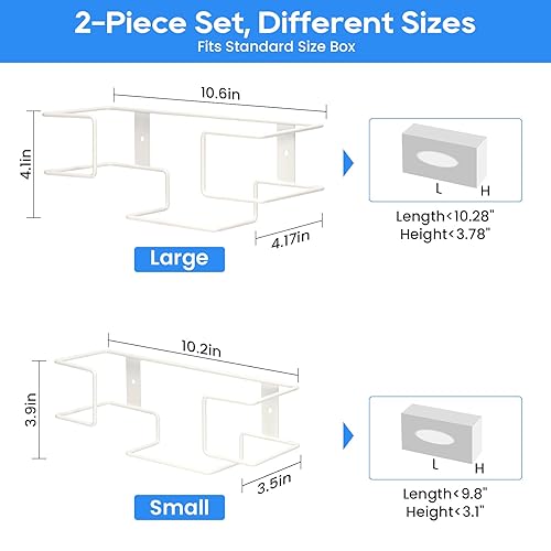 Miniatura 2 de THYGIFTREE Soporte para guantera desechable de montaje en pared, 2 unidades de guanteras de metal para guantes de látex de goma, organizador de