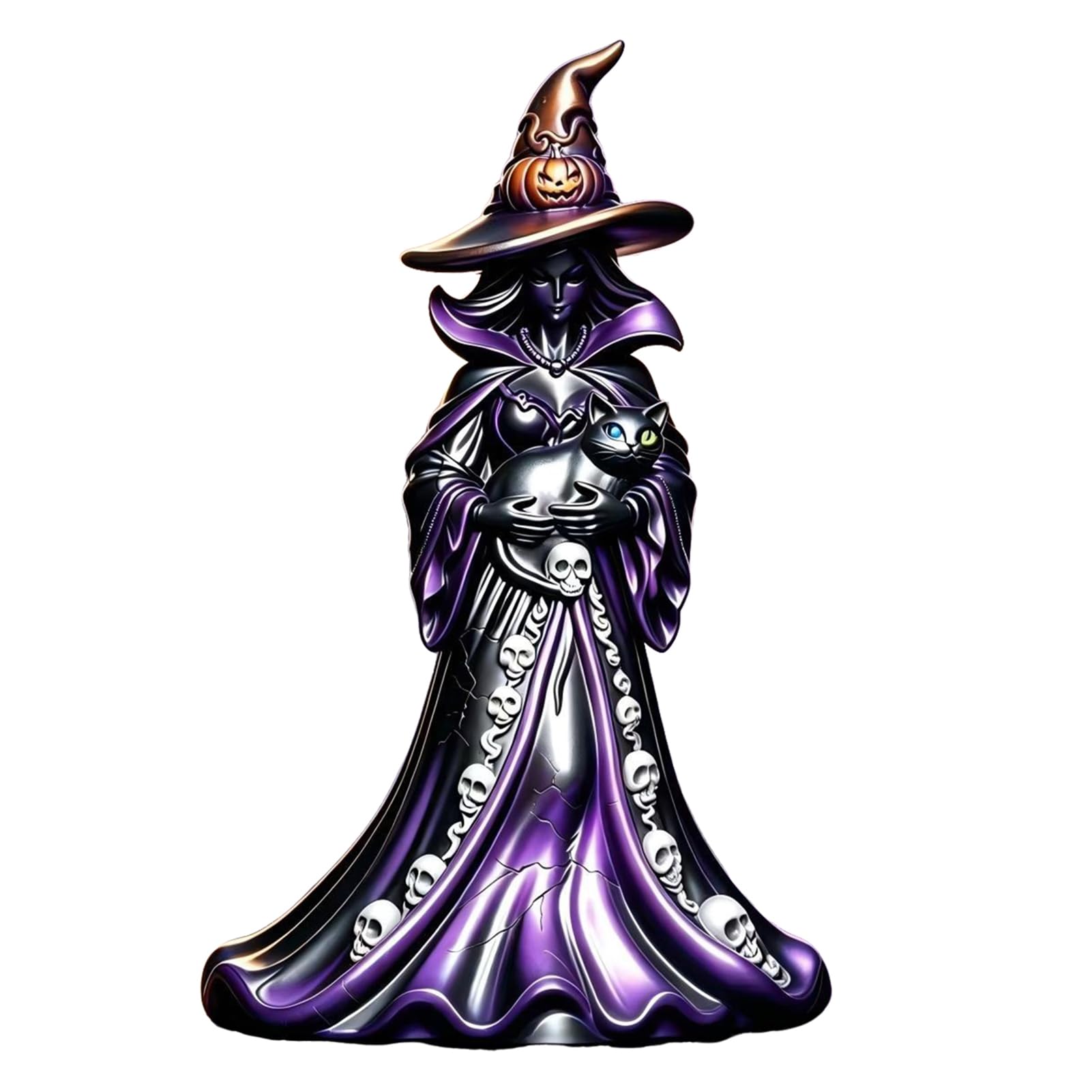 RetroNest Halloween Witch Figurine, Resin Gothic Statue