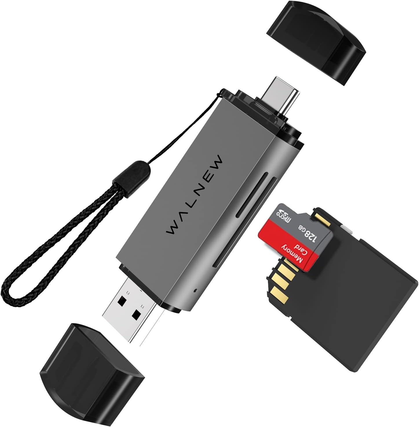 SD Card Reader, WALNEW USB 3.0 and USBC to SD/TF Memory Card Adapter for Mac