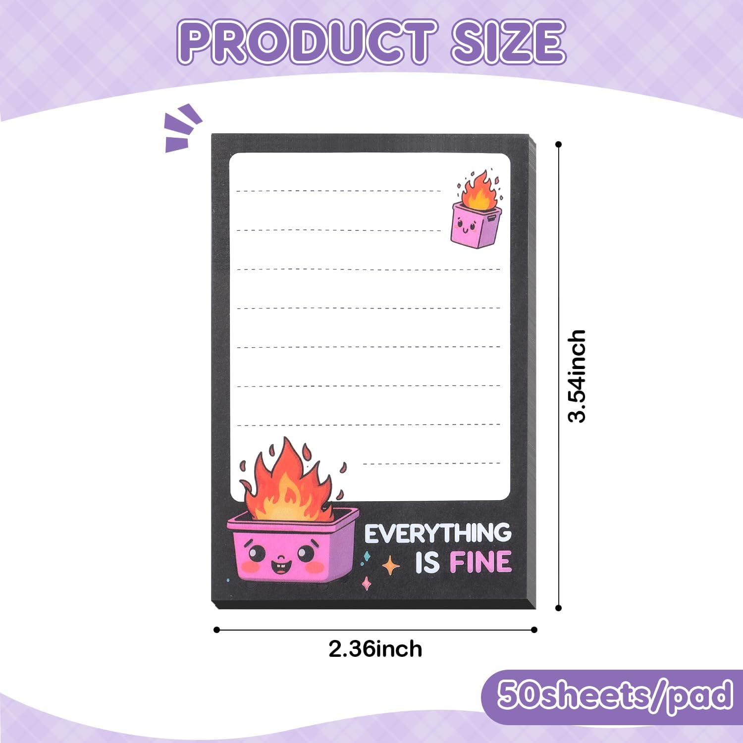 Dumpster On Fire Desk Accessories,12 Pads Pop up Cute Sticky Notes 3.54 x 2.36 Inch,It's Fine I'm Fine Everything is Fine,Memo Notes Funny Office Gifts for Women Men Coworkers - Image 6