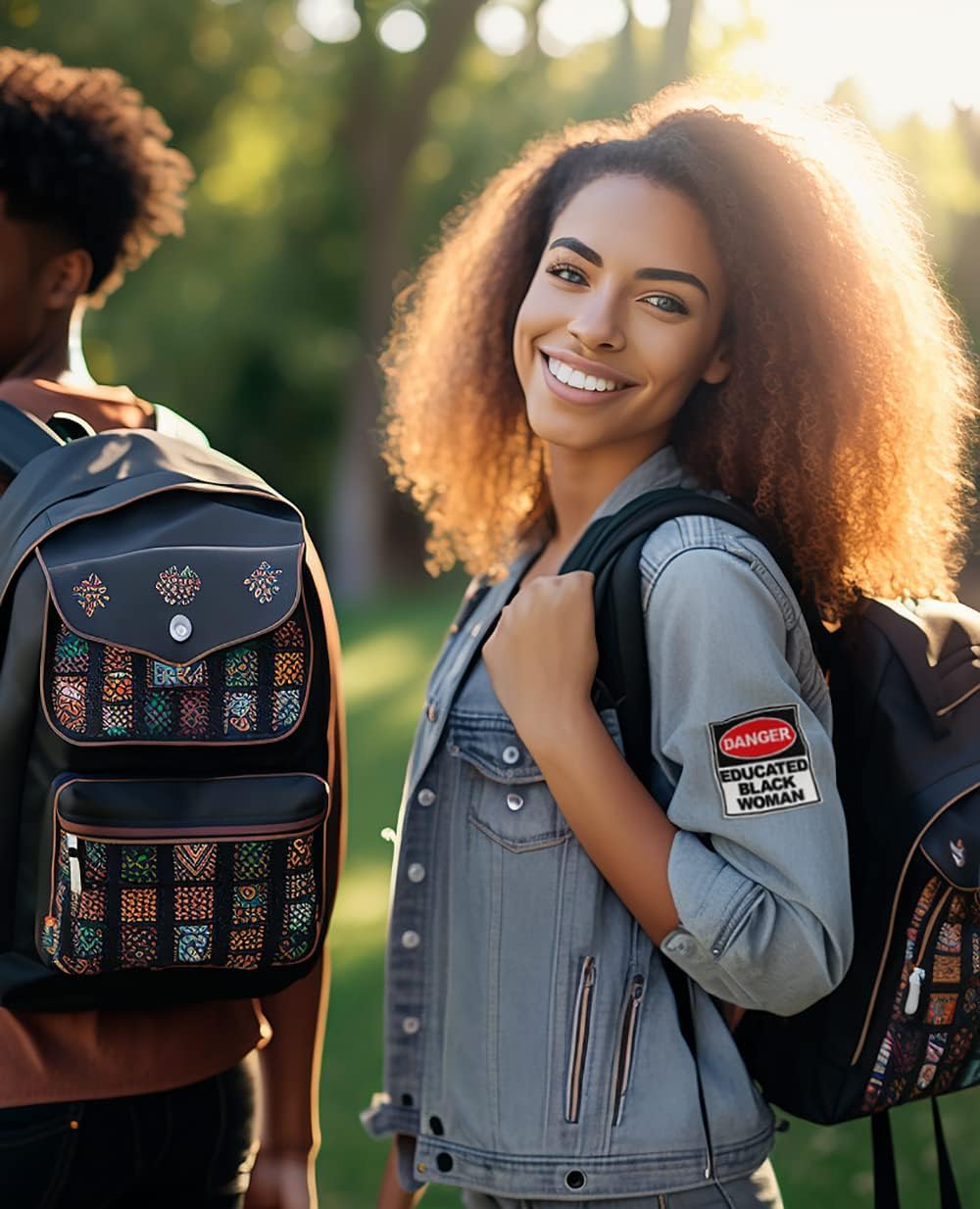 Cute-Patch Kamala Harris Danger Educated Black Woman Patch Anti Racist Black Lives Matter BLM