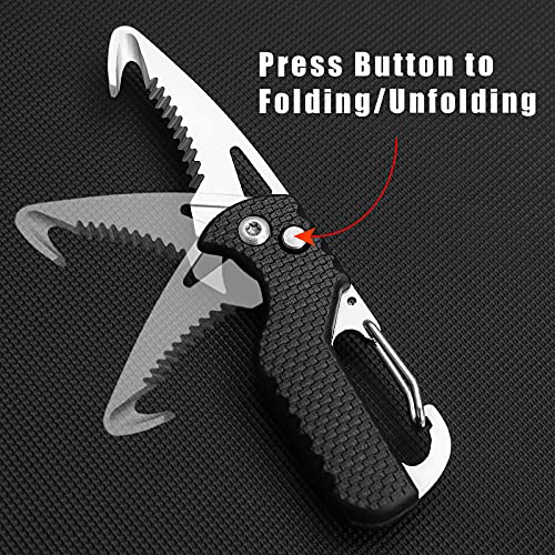 Itokey Keychain Knife, 2 Pack Carabiner Keychain, Small Pocket Box/ Seatbelt/ Strap Cutter, Razor Sharp Serrated Blade And Paratrooper Hook, Edc Folding Knives, Key Chains For Women Men Everyday Carry #TOP4