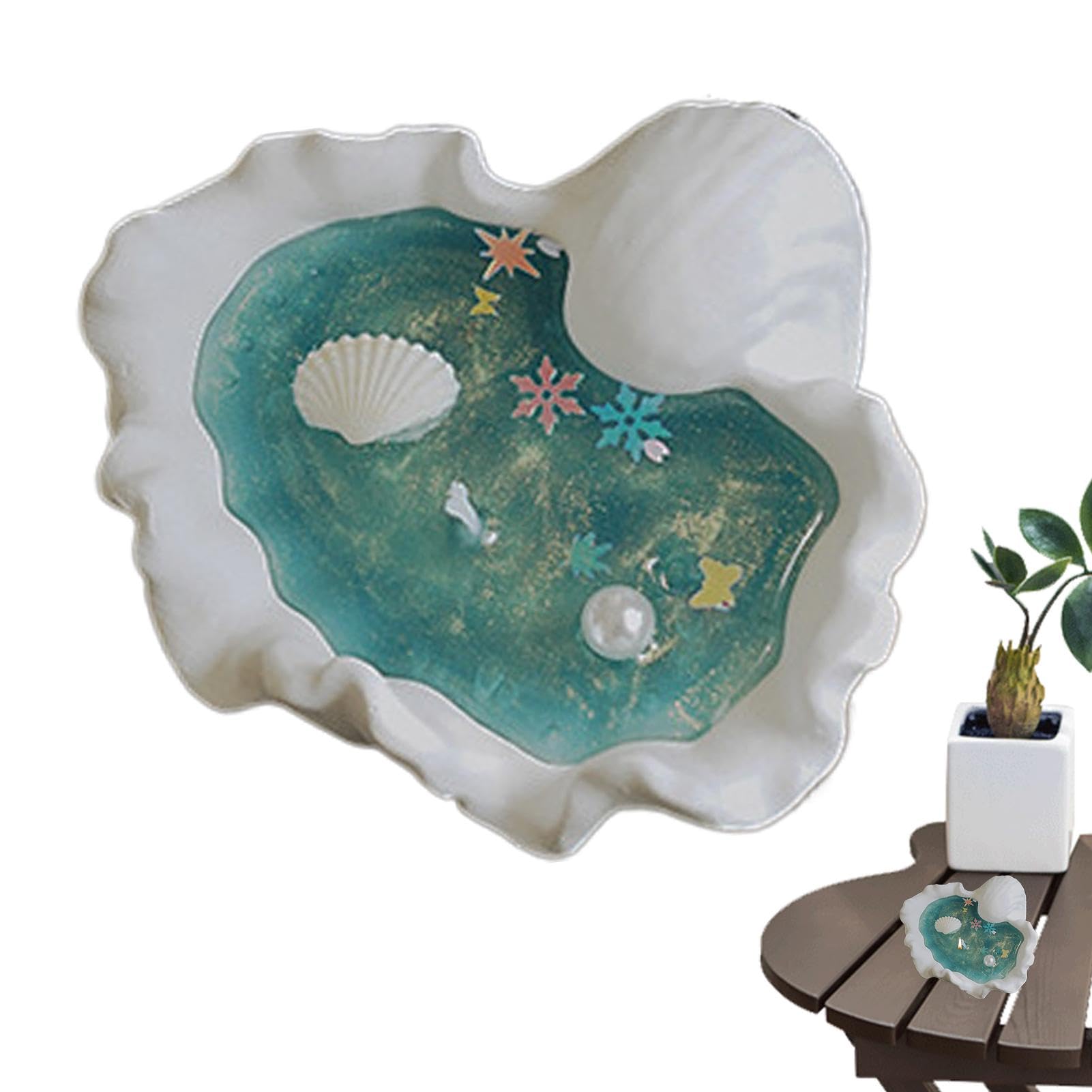 Vela de concha de mar, decoración perfumada con temática de playa, 3.8 x 3.8 x 1.8 pulgadas, meditación relajante, diseño estético costero para el hogar, boda, habitación, uso navideño