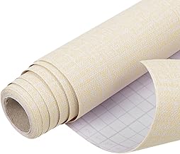 Arthome Vinyl Adhesive Furniture 40cmx3m Textured Grasscloth Wallpaper, Self-Adhesive Removable Contact Paper Sticker for Bedroom Living Room, Wardrobe, Adhesive Wall Covering (Beige)