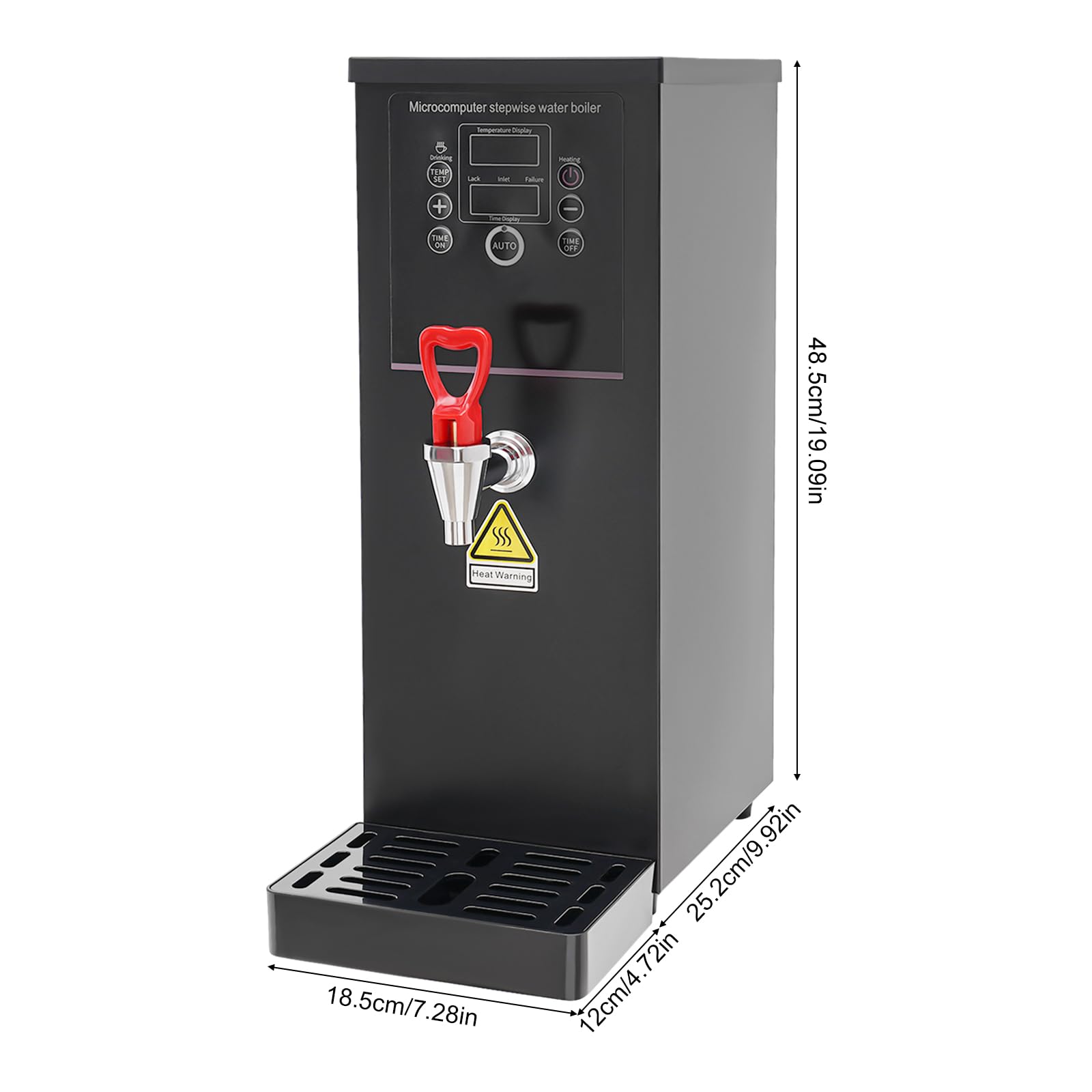 HAPPCUCOE Electric Water Boiler,10L Commercial Hot Water Dispenser,304 Stainless Steel Water Boiler for Kitchens, Cafes, Restaurants,Offices,Hotel,2500W (Black)