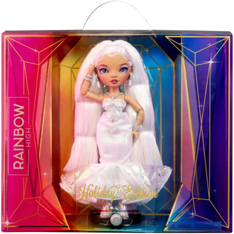 Rainbow High Holiday Editon Collectors Fashion Doll 2022 - ROXIE GRAND - Includes Multicoloured Hair, Iridescent & Diamond Gown, and Premium Doll Accessories - Great Gift for Kids Ages 6+