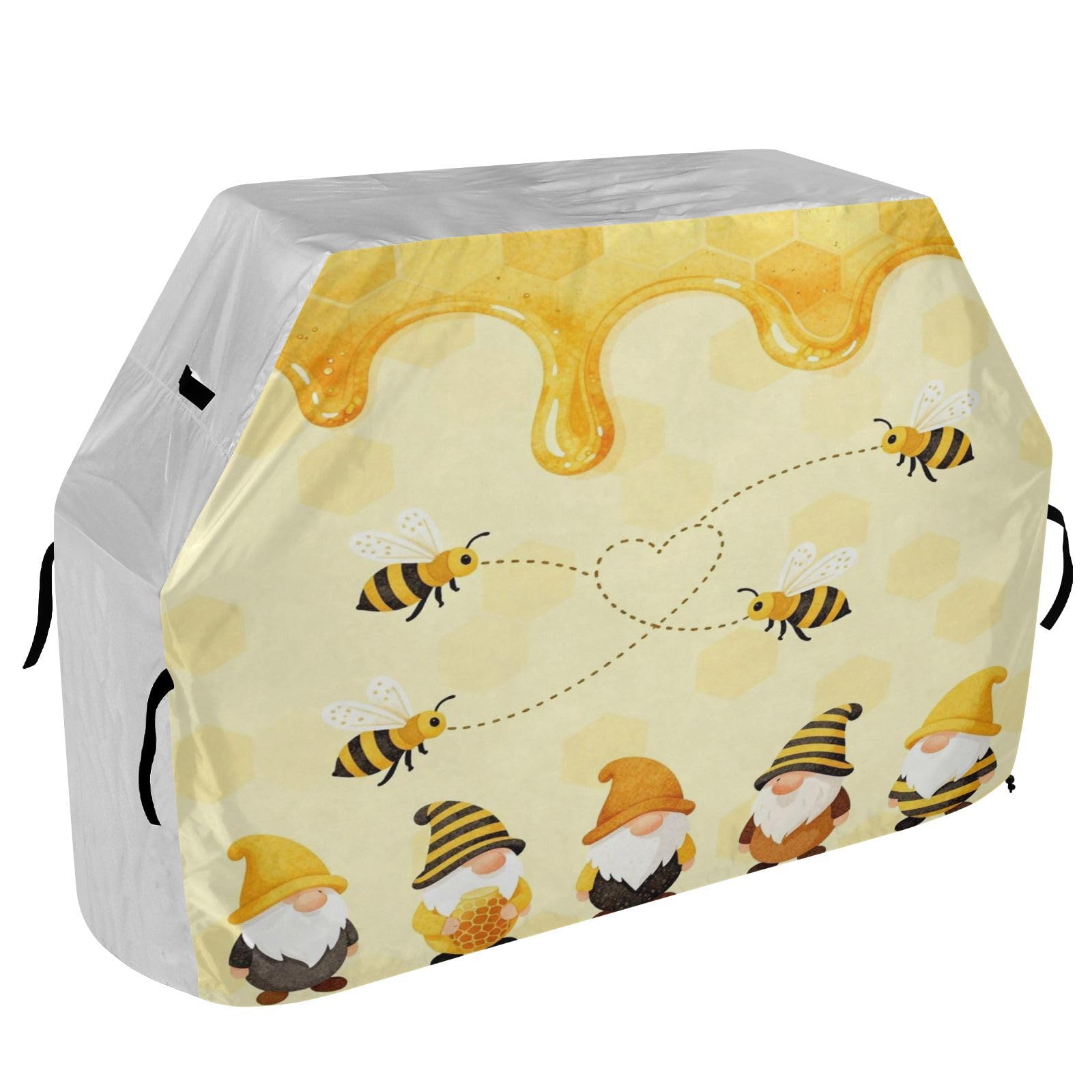 Copertura per barbecue 165 pollici resistente alla neve per barbecue all'aperto copertura carino gnomi divertente Halloween Bumble Bee gnomi
