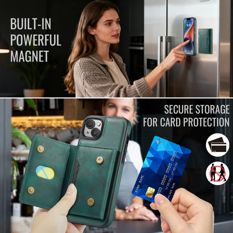 Funda cartera para iPhone 14 Plus ideal para viajar sin billetera 6