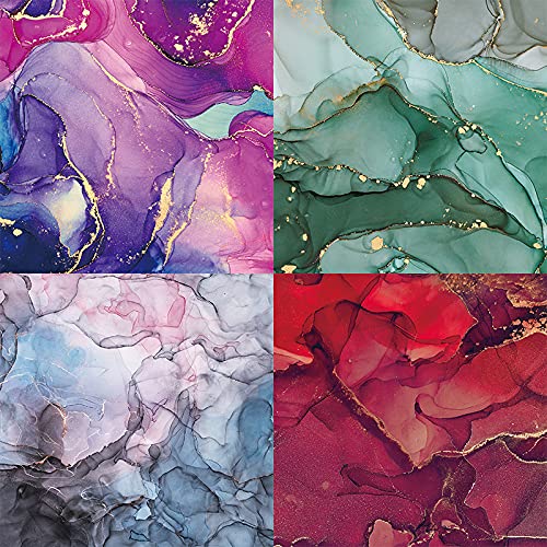 Deseaco Marbled Scrapbook Paper Pad 6X6, Watercolored Single-Sided Decopodge Paper,Colorful Cardstock Paper Scrapbooking Diy Decorative Background Cardmaking Supplies, Junk Journal Craft Paper-24Pcs #TOP2