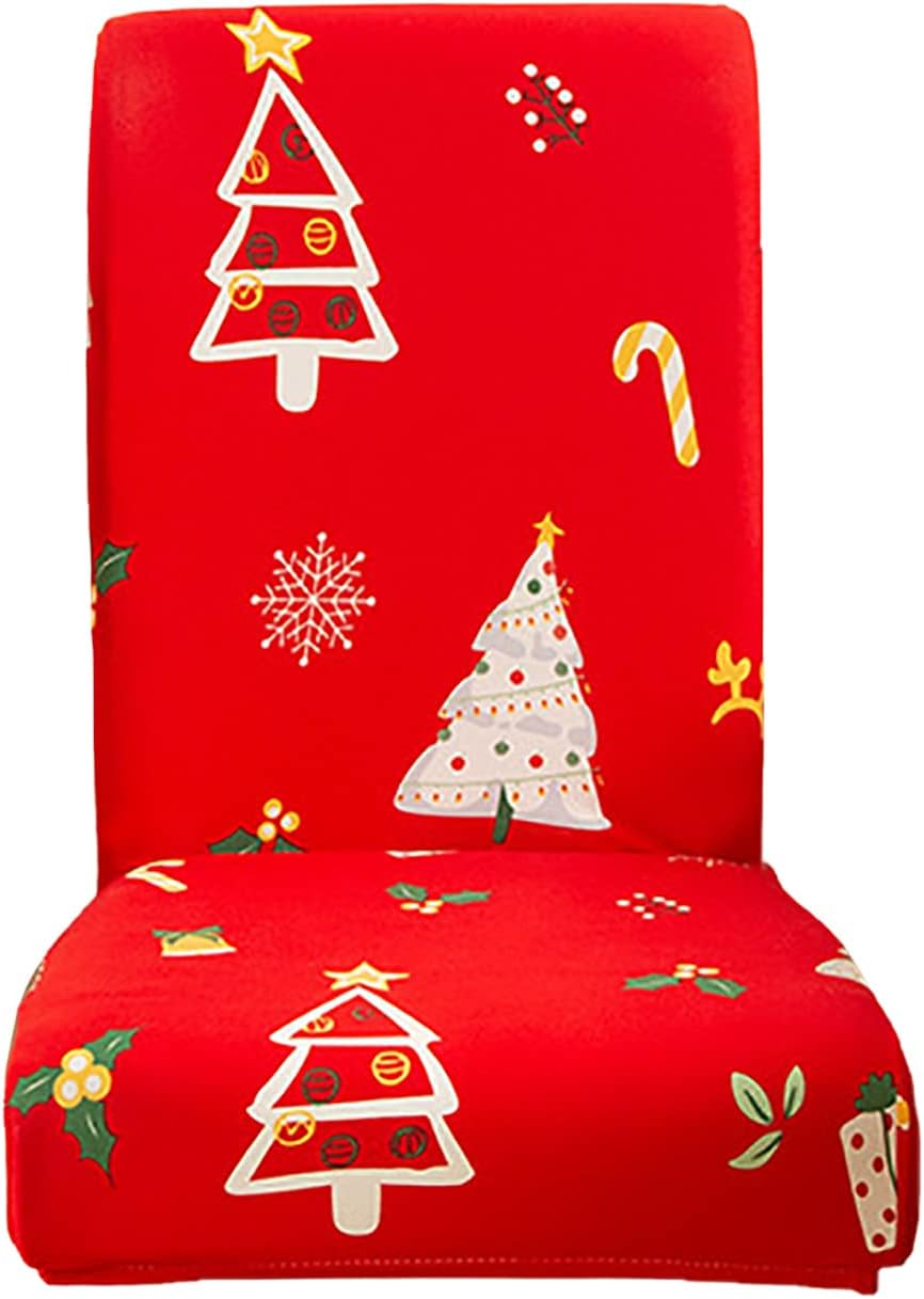 Christmas Dining Chair Slipcovers Set of 4, Stretch Removable Washable Dining Room Chair Protector Slipcovers, Washable Christmas Chair Slip Cover for Dining Room Chair Holiday Party Christmas(A1)