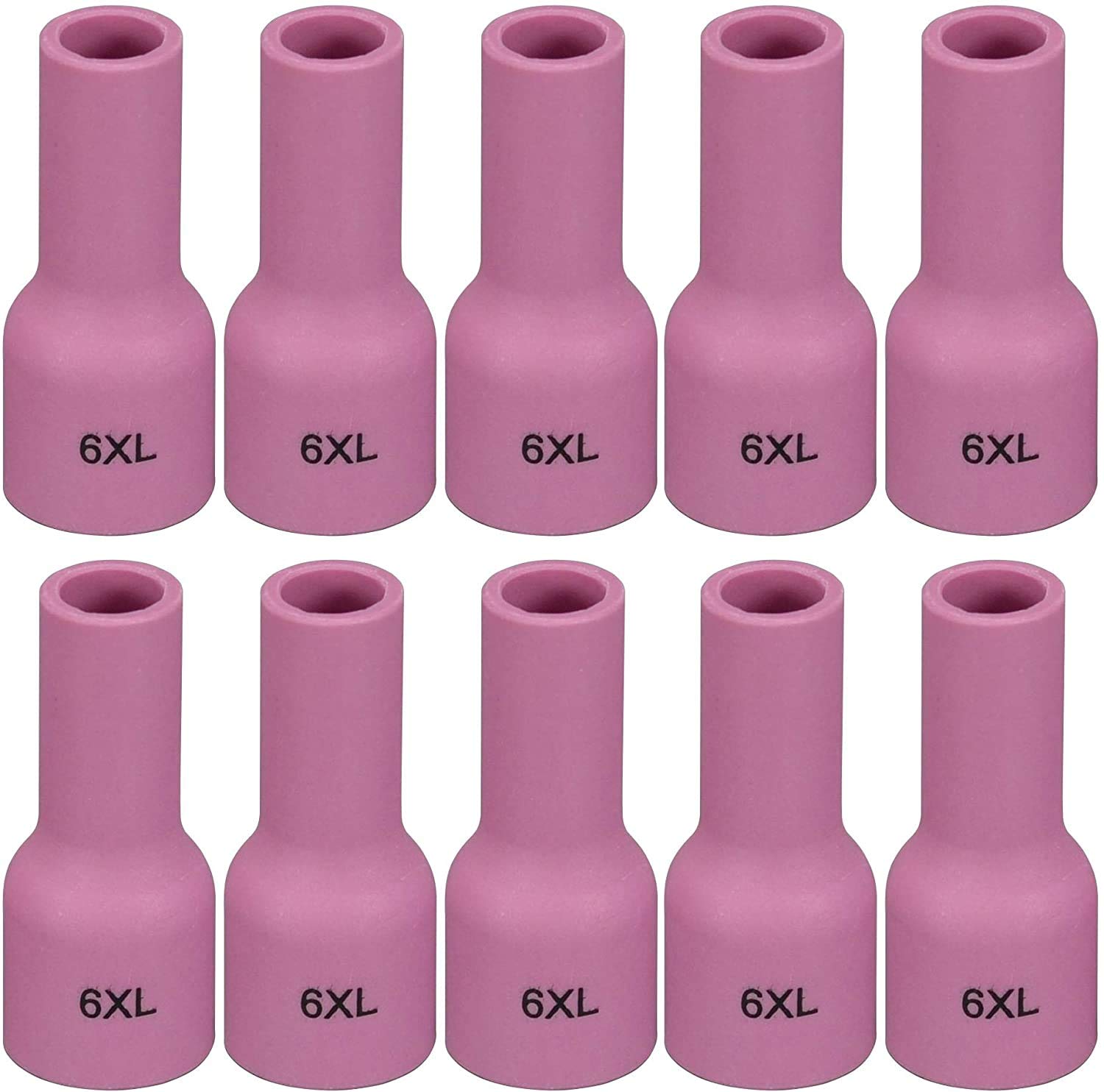 Riverweld Pink Tig Gas Lens Alumina Nozzle Ceramic Cups Extended 53N60xl #6Xl 9.5Mm For Pta Db Sr Wp 9 17 18 20 25 26 Tig Welding Torch Pack Of 10