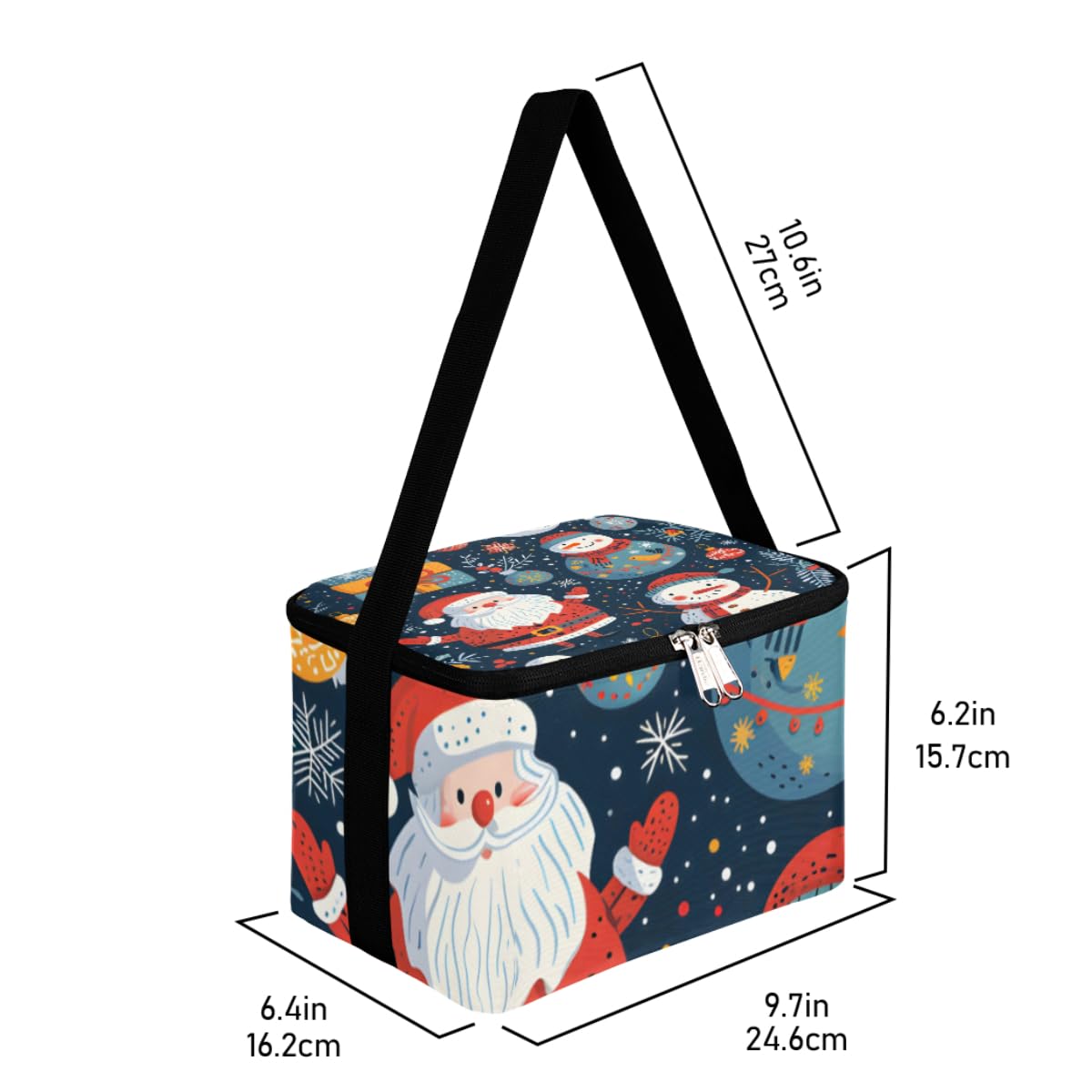 GzLeyigou Lunch Bags for Women Men 9 Cans,Christmas Snowman Decor Hot & Cold Food Delivery Bag Insulated Grocery Bag Insulated Lunch Box Cooler Bag for Office Work Picnic Beach