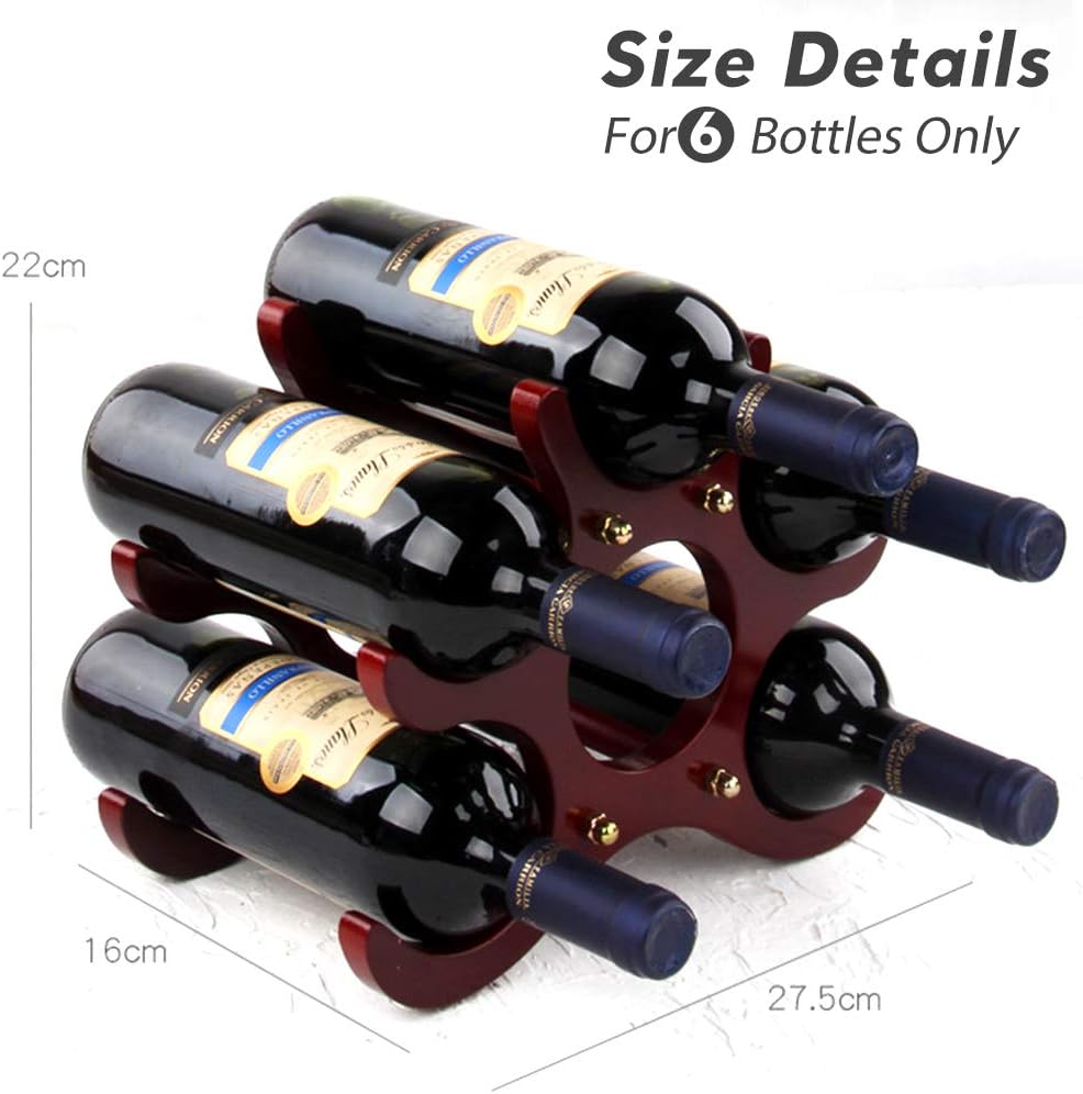 Gimars Wood Wine Rack for Home, Wooden Racks Countertop Decor Organizer