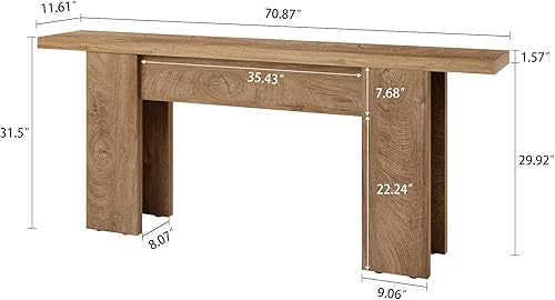 Miniatura 2 de Mesa consola de 70.9 pulgadas de largo para entrada, mesa de sofá de madera estrecha detrás del sofá rectangular, mesas de entrada de vestíbulo con