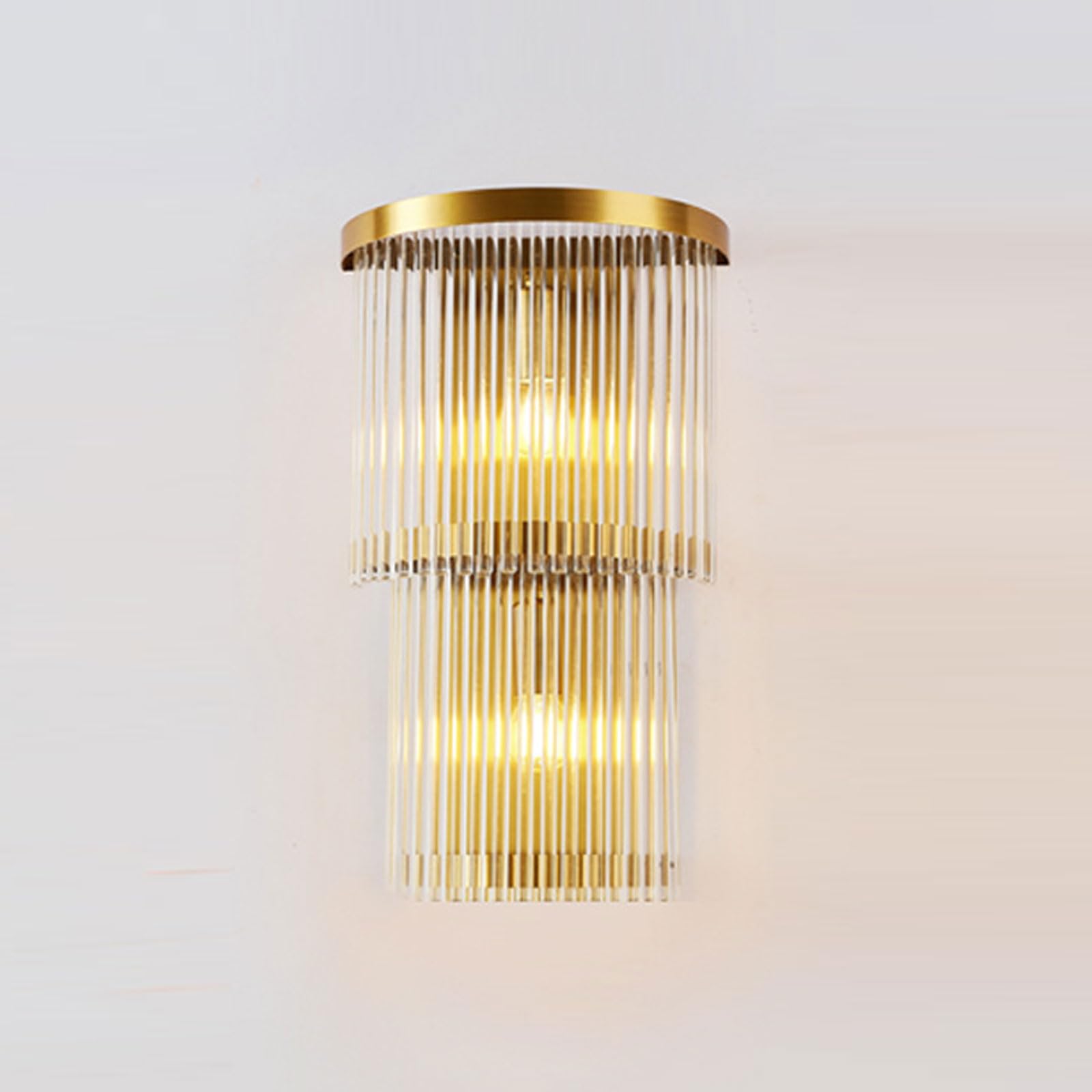 MESOVFCA European Style Wall Lamp Clear Crystal Shade - Anti-Rust Metal Indoor Light for Living Room and More(A)