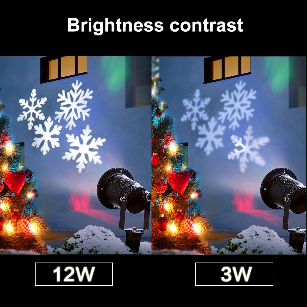 KOOT Christmas Lights, White Moving Snowflake Light Outdoor Waterproof LED Light Projector Holiday Decoration for Landscape Garden Holiday Party Decoration