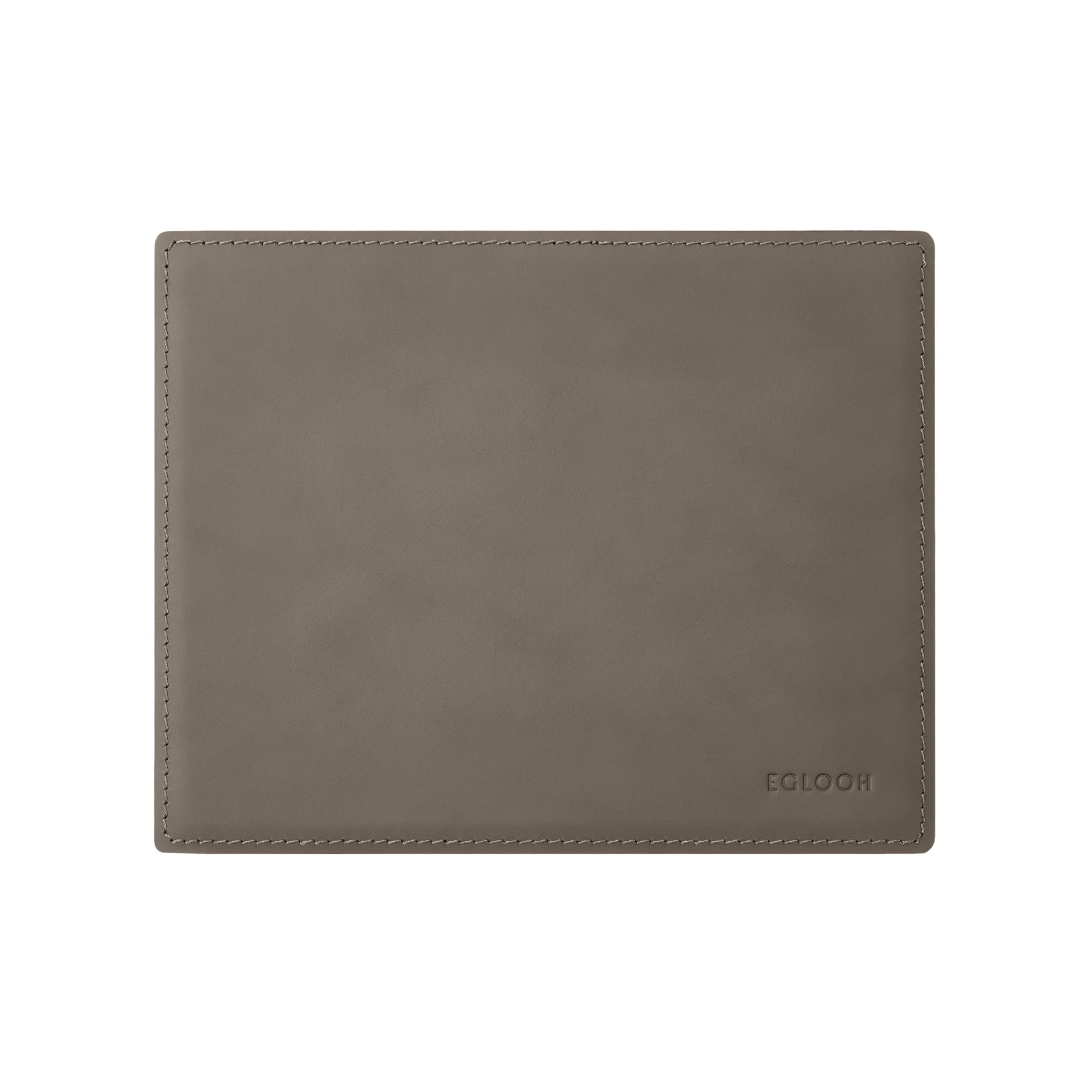Eglooh - Mercurio - podkładka pod mysz ze skóry taupe szara cm 25x20 - podkładka pod mysz na biurko i do biura, ręcznie wykonane szwy i antypoślizgowa podłoga - Made in Italy