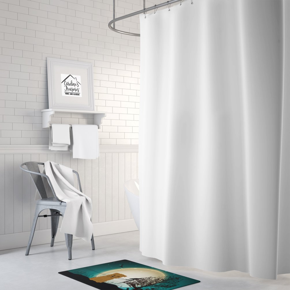 Caroline's Treasures 8103-RUG Blue Heron Machine Washable Memory Foam Mat, Bathroom Rug, Non-Slip Bath Mat, Durable Thick Washable Rugs for Kitchen, Bathroom Quick Dry, Decorative Artwork,