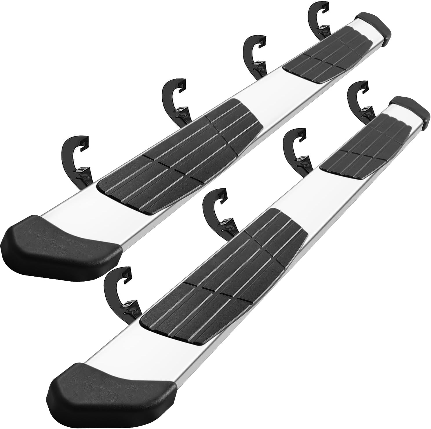 6.5" Chevy Silverado Running Boards Compatible with 2019-2026 Silverado/Sierra 1500 | 2020-2026 Silverado/Sierra 2500 3500 Crew Cab (4 Full Size Door) Step Bars Side Steps Come with 8 Brackes.