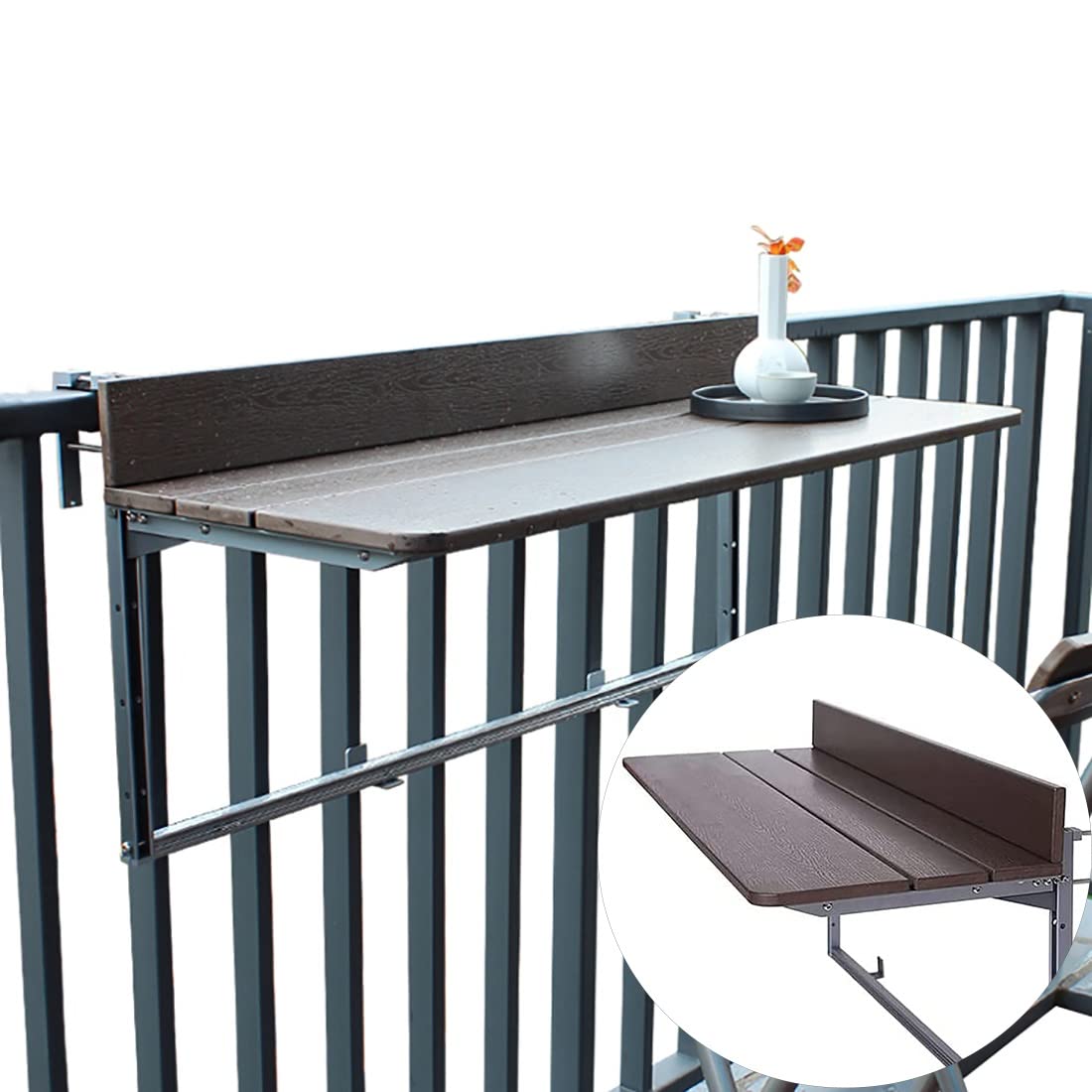Table de bar d'extérieur suspendue pour prendre le café sur le balcon