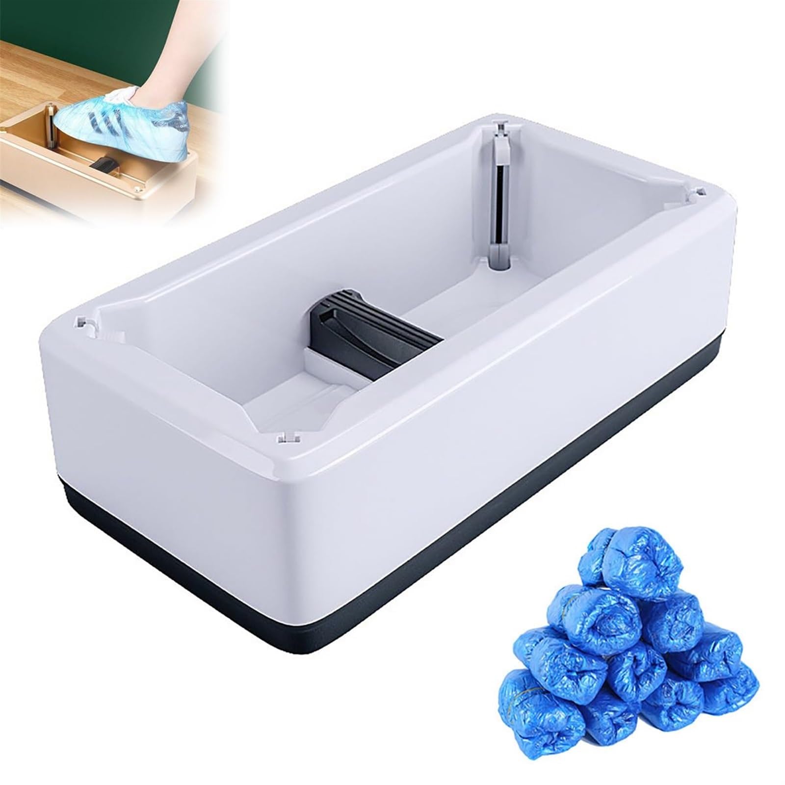 Dispensador automático de cubrezapatos, máquina para Cubrir Zapatos, cubrezapatos Desechables, fácil de Usar, para maquetas de Casas y oficinas (Blanco)