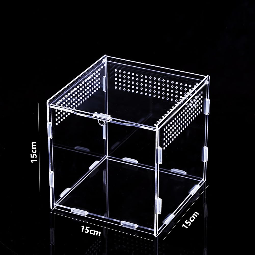 Zusammengebaute Acryl -Reptilien -Zuchtbox, Transparenter Reptilienpanzer, Amphibien -Fütterungsbox Mit Visuell Ansprechender Reptilienlebensraum Mit HD -Betrachtung,C