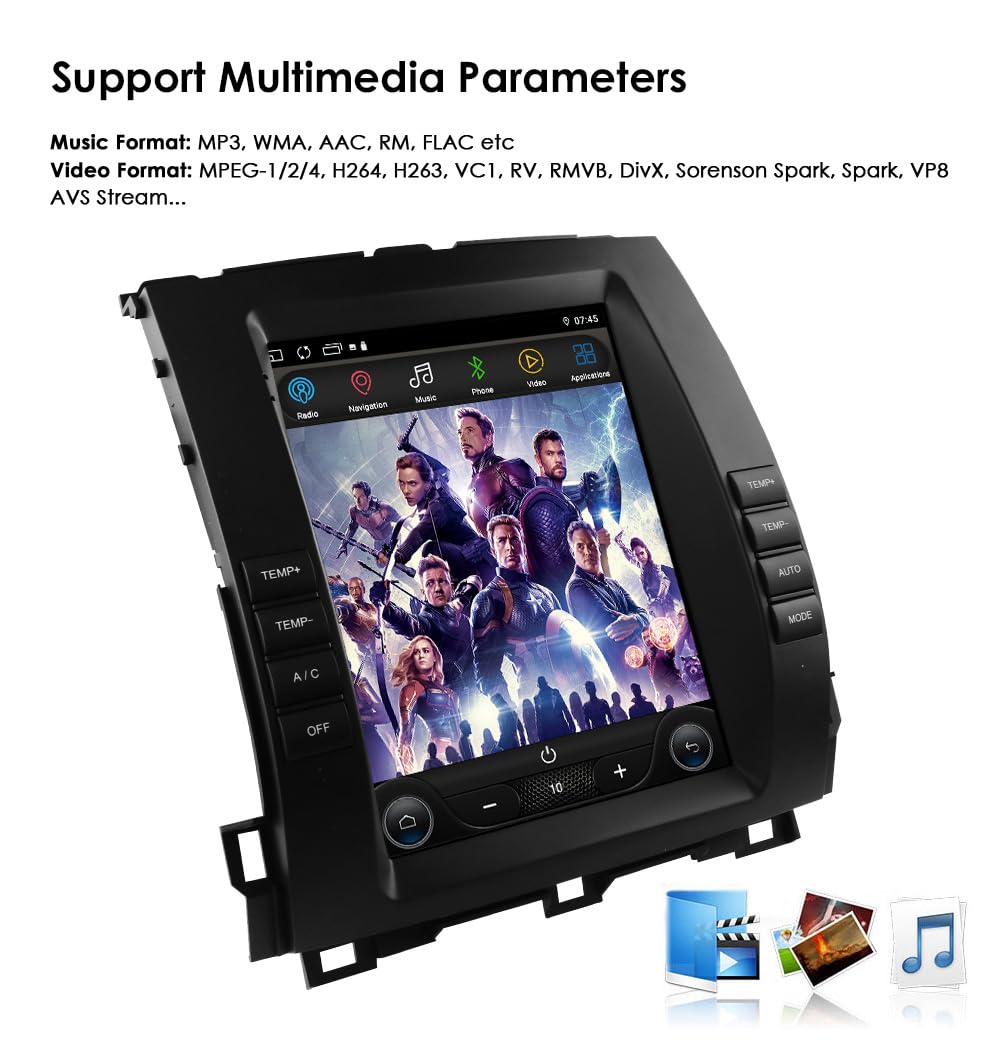 Ossuret Autoradio pour (2002-2009) Toyota Land Cruiser Prado 120/ Lexus GX470, 9.7 Pouces Android 13 écran Tactile 2+64 Go Navigation GPS avec Carplay Android Auto WiFi Bluetooth USB